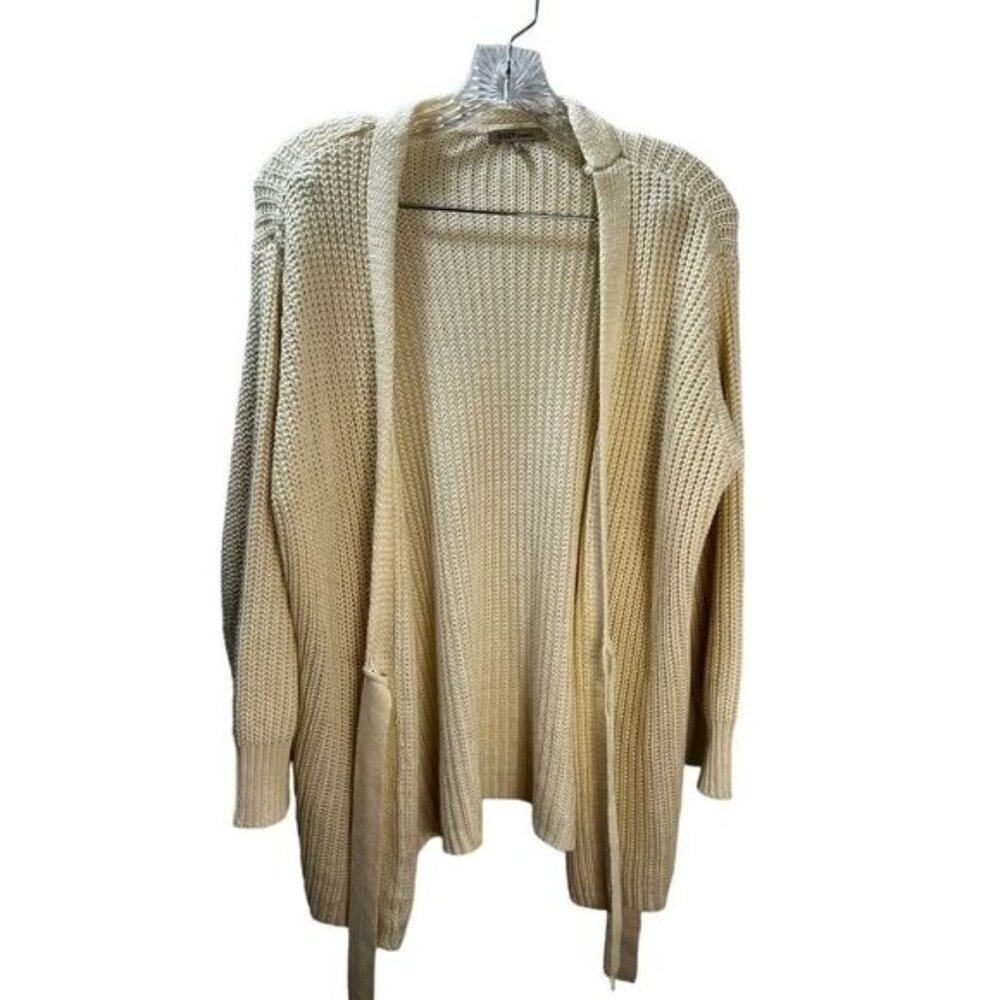 Cozy Casual Crocheted Long Sleeve Cardigan Tie Waist‎ Small
